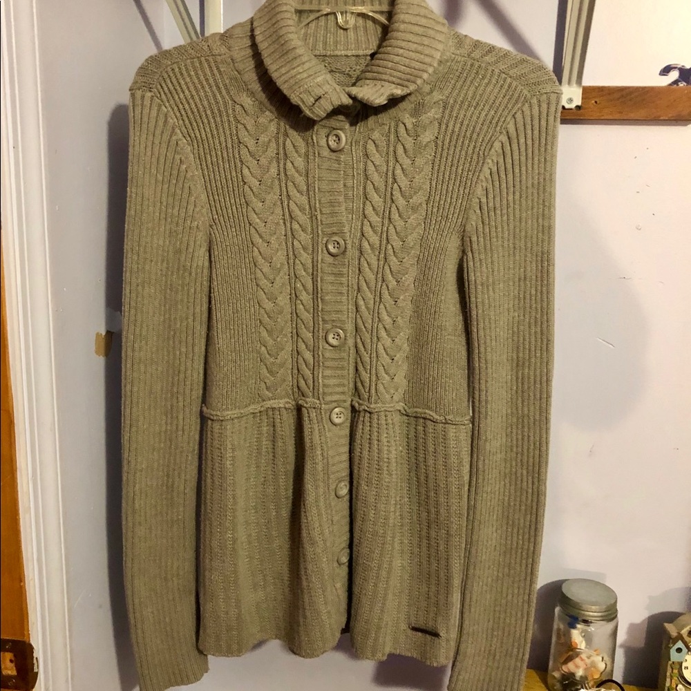 Calvin Klein knit button up collared sweater M